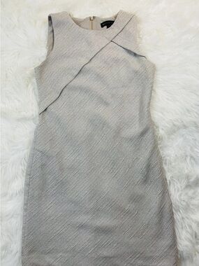 Chic Sleeveless Metallic Sheath Dress - Light Silver